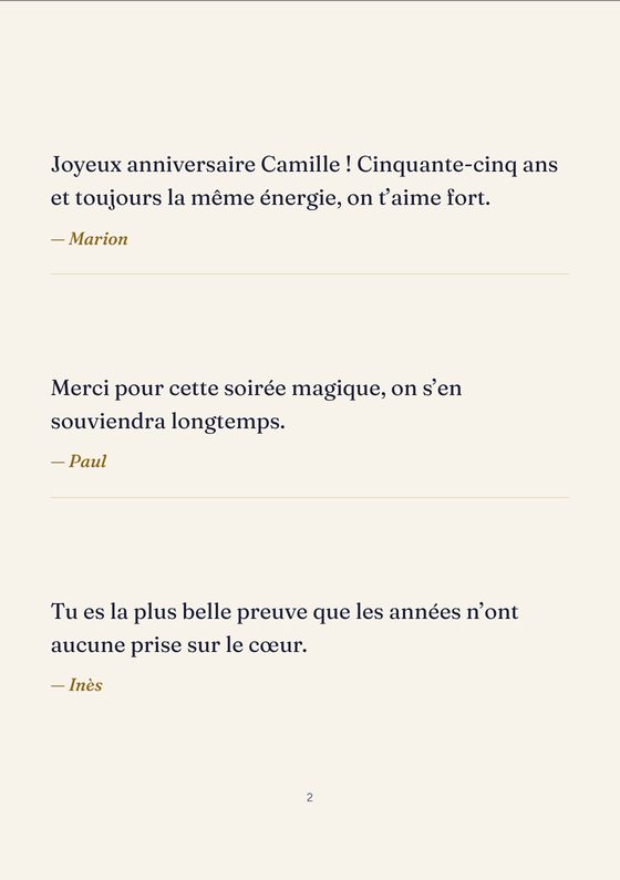 Livre d’or classique